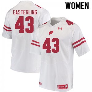 Women's Wisconsin Badgers NCAA #43 Quan Easterling White Authentic Under Armour Stitched College Football Jersey PM31X80WB